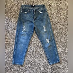 Women Distressed wax jean